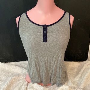 Grey Button-Up Stretchy Tank top